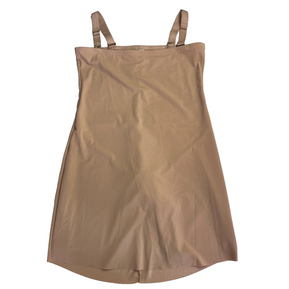 Leonisa Shapewear Slip XL Nude Strapless Skort Smoothing Seamless Bodycon